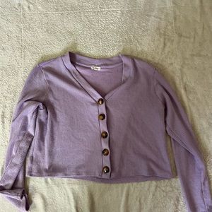 Purple crop top cardigan size large
